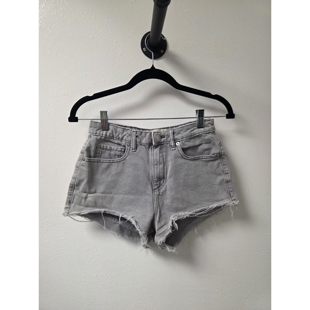 Garage Women's Gray High Rise Distressed Festival Denim Jean Shorts Size 01